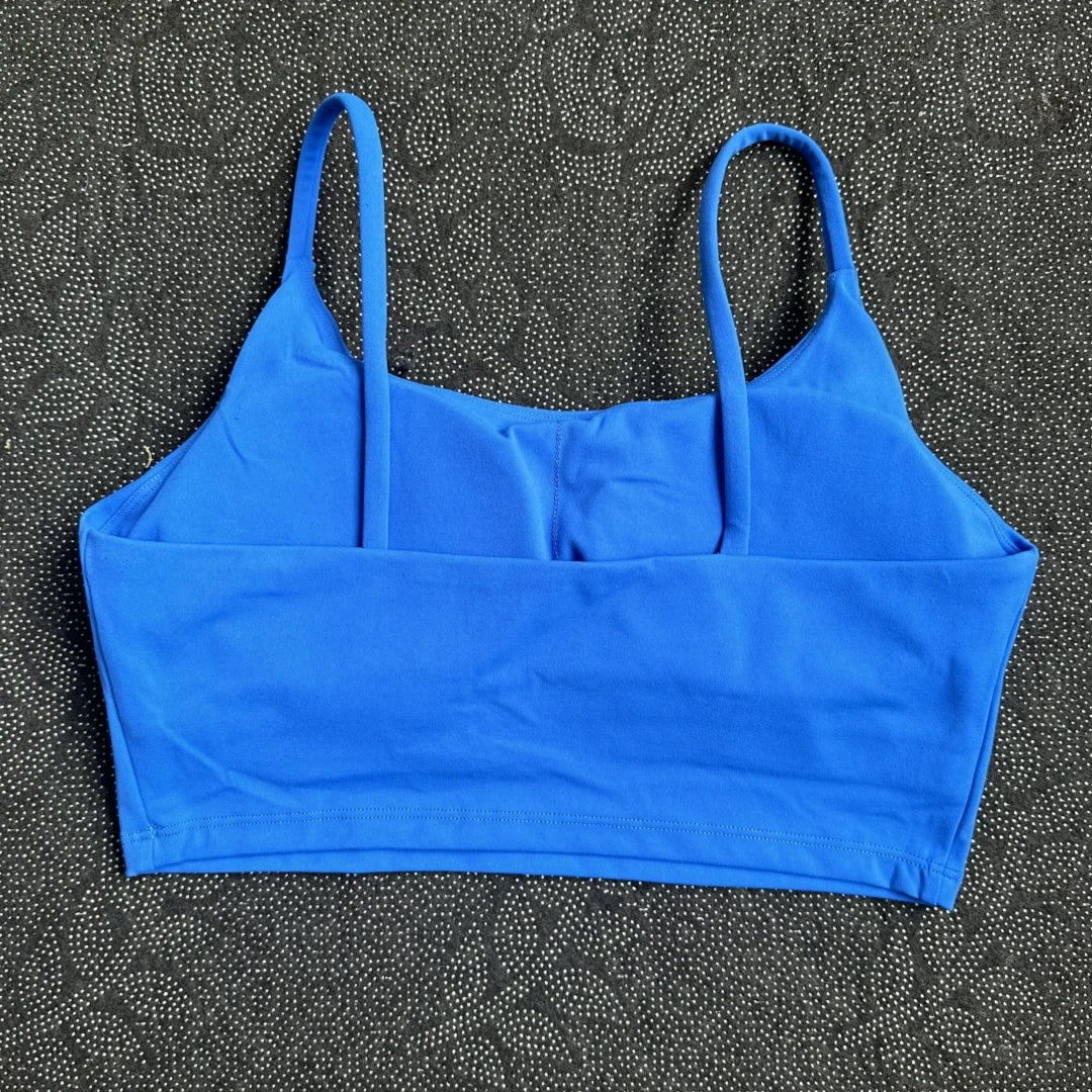 Women's Straight Neck Thin Strap Sports Bra