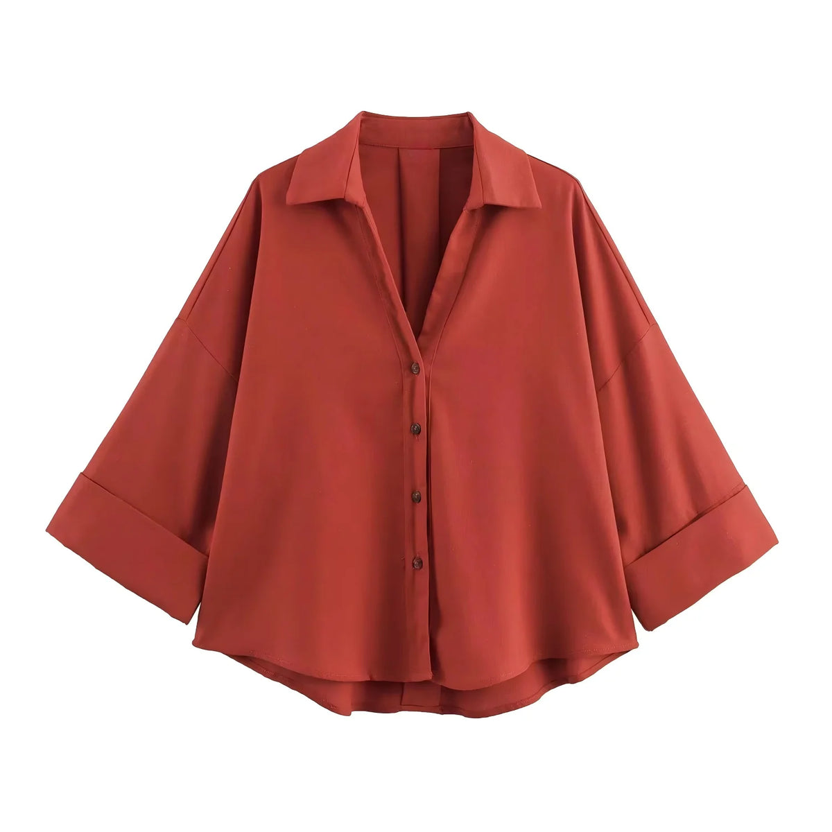 Women's Wide Short Sleeve Collared Button Front Shirt