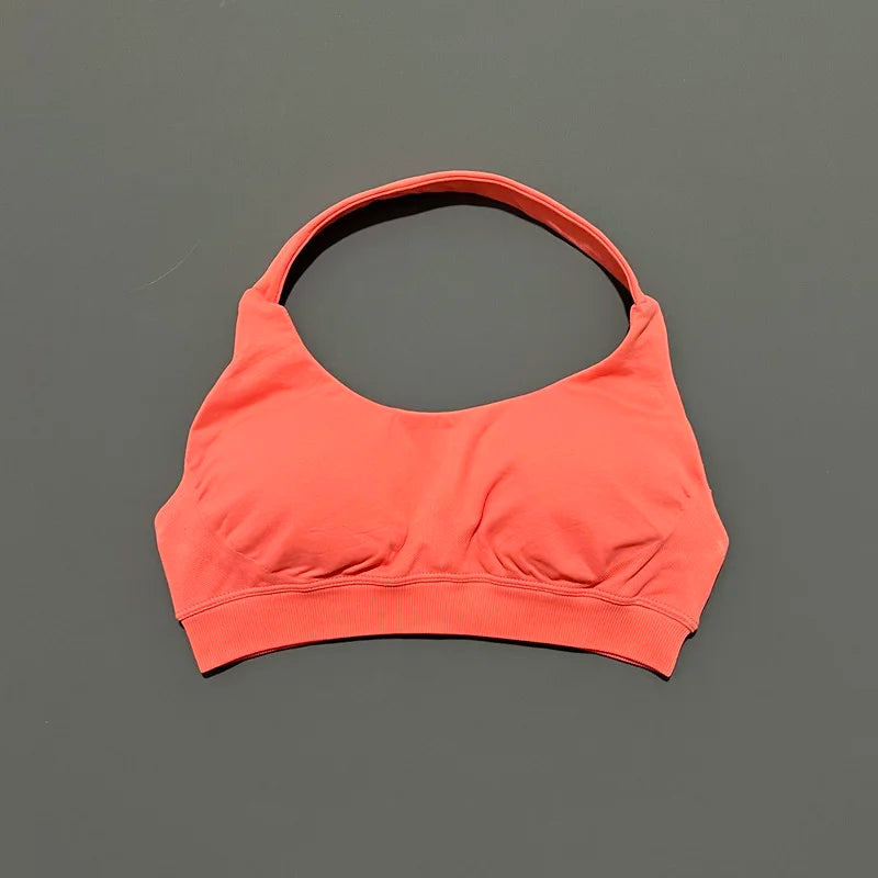 Women's Ruched Halter Neck Sports Bra