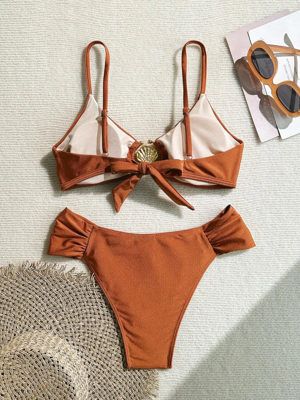 Pleated High Waist Bikini
