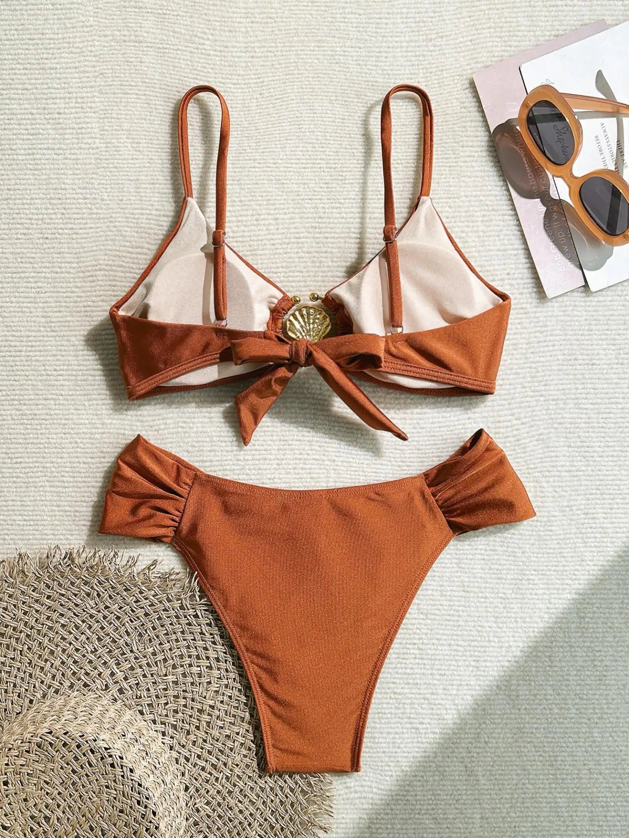 Pleated High Waist Bikini