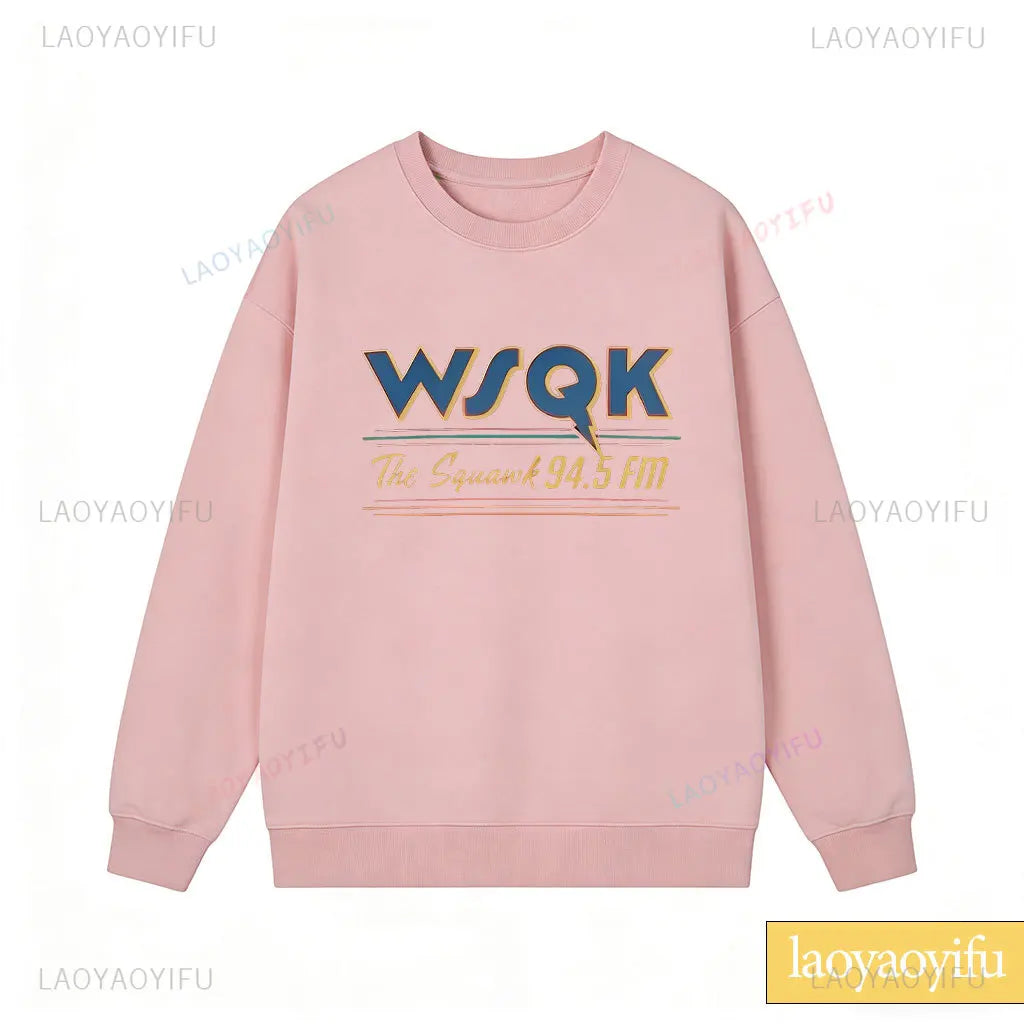 Radio Graphic Long Sleeve Pullover Casual Sweatshirt for Layering