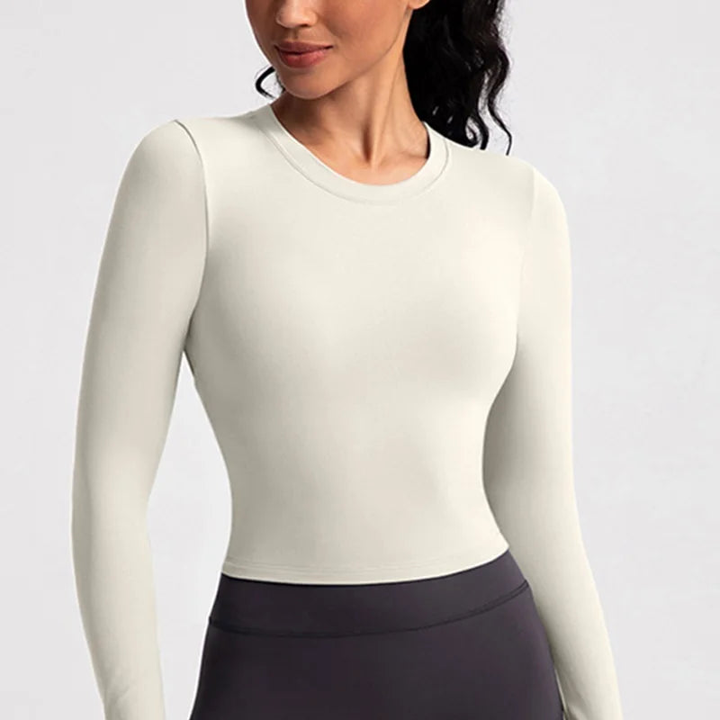Women's Open-Back Long-Sleeve Workout Top