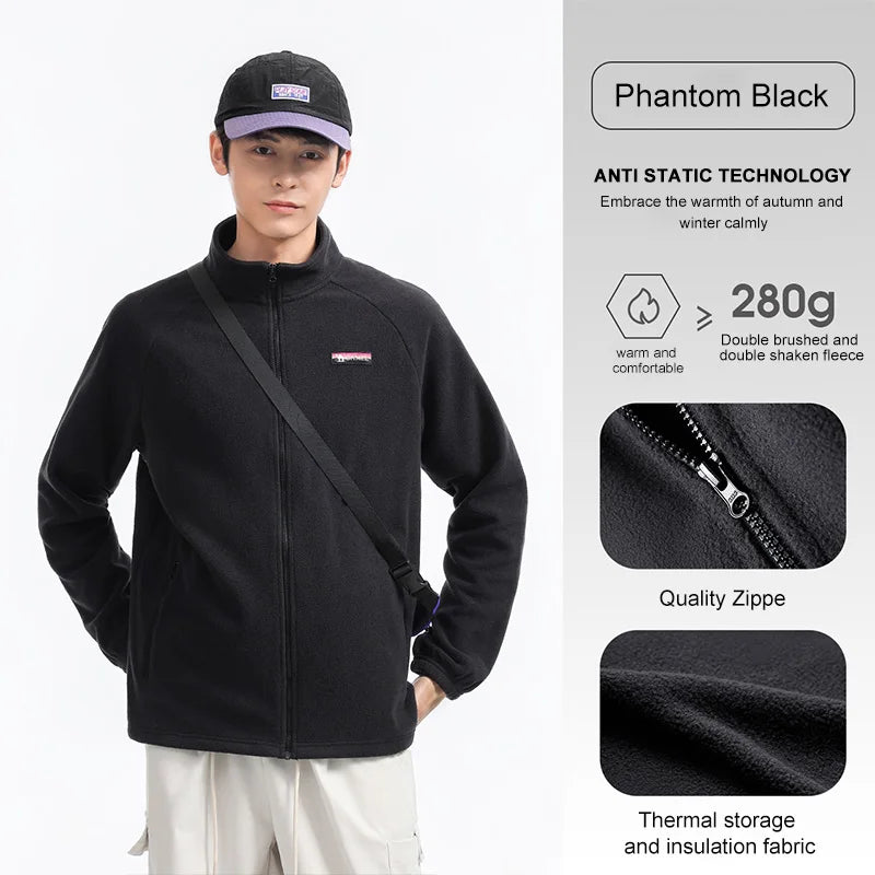 Long Sleeve Full Zip Fleece Outdoor Jacket with Pockets