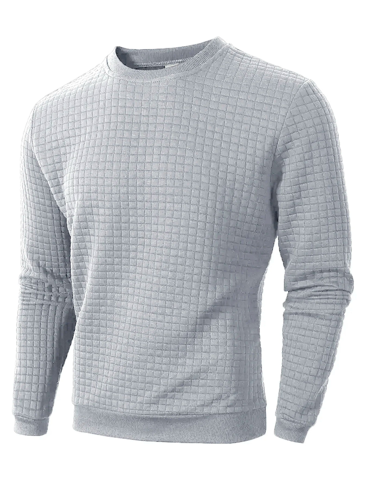 Men's Textured Crew Neck Long Sleeve Knit Sweater
