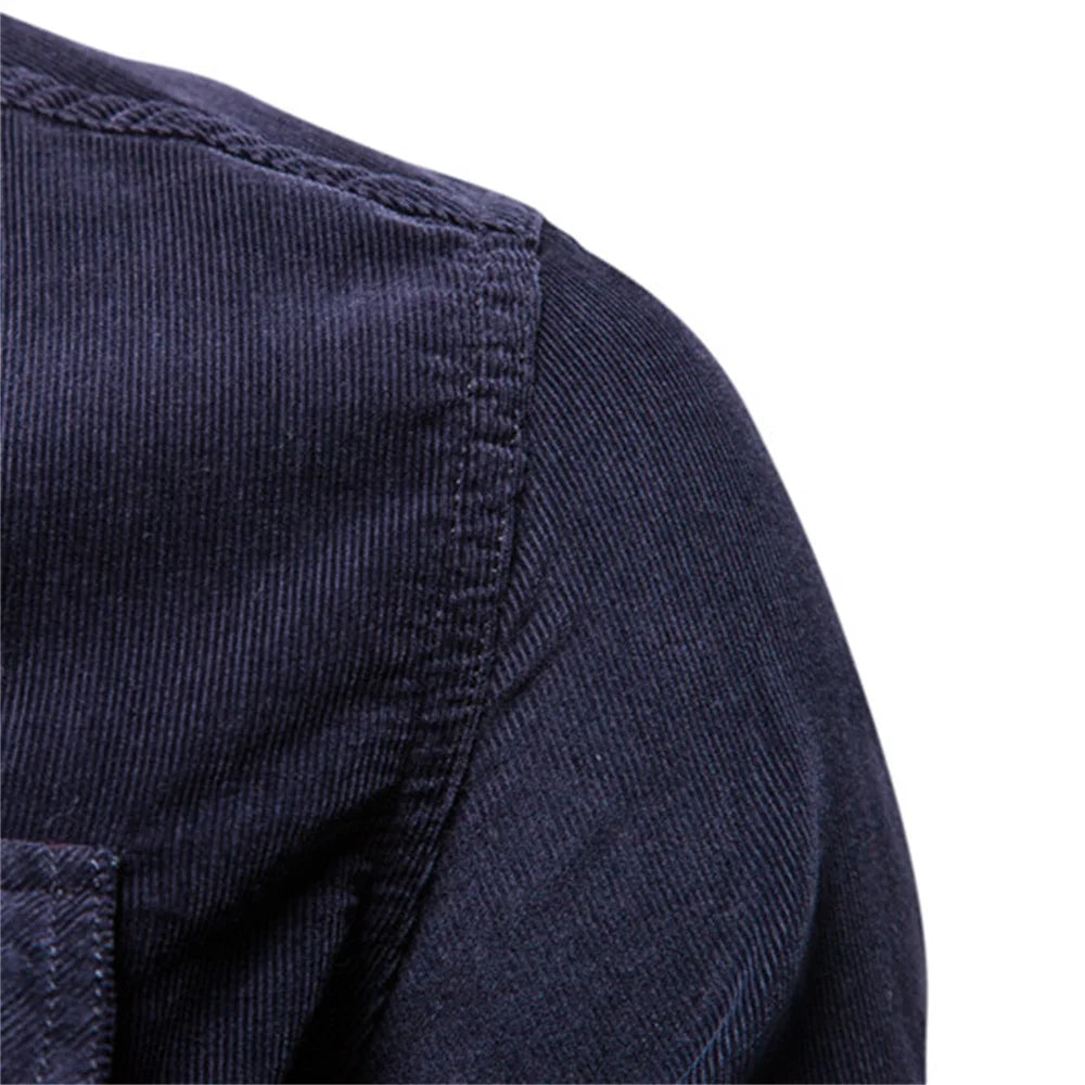 Men's Cotton Long-Sleeve Button-Front Shirt