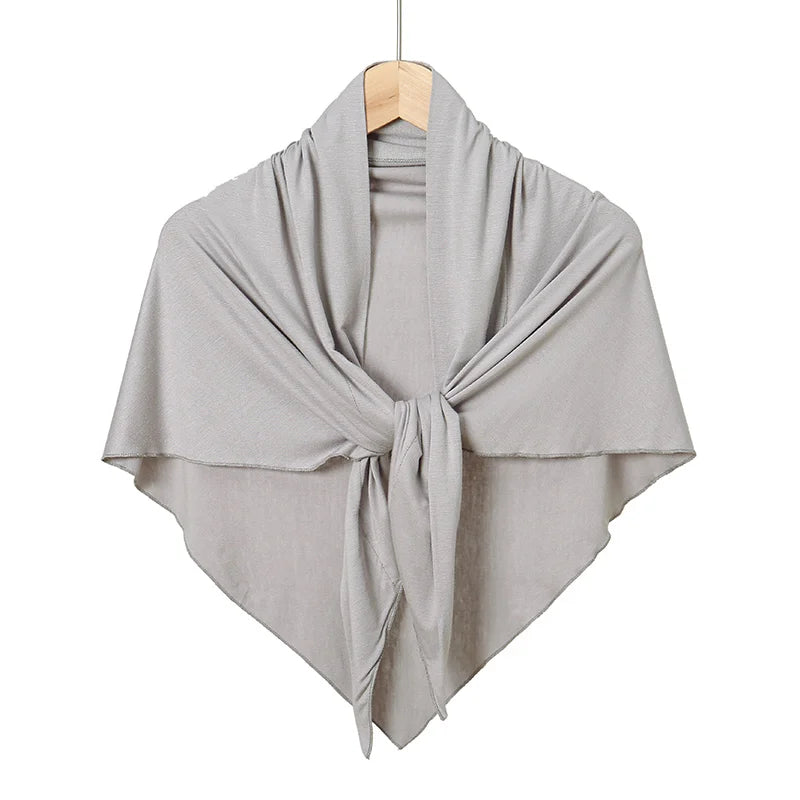 Solid Triangle Head Scarf with Tie Back Styling