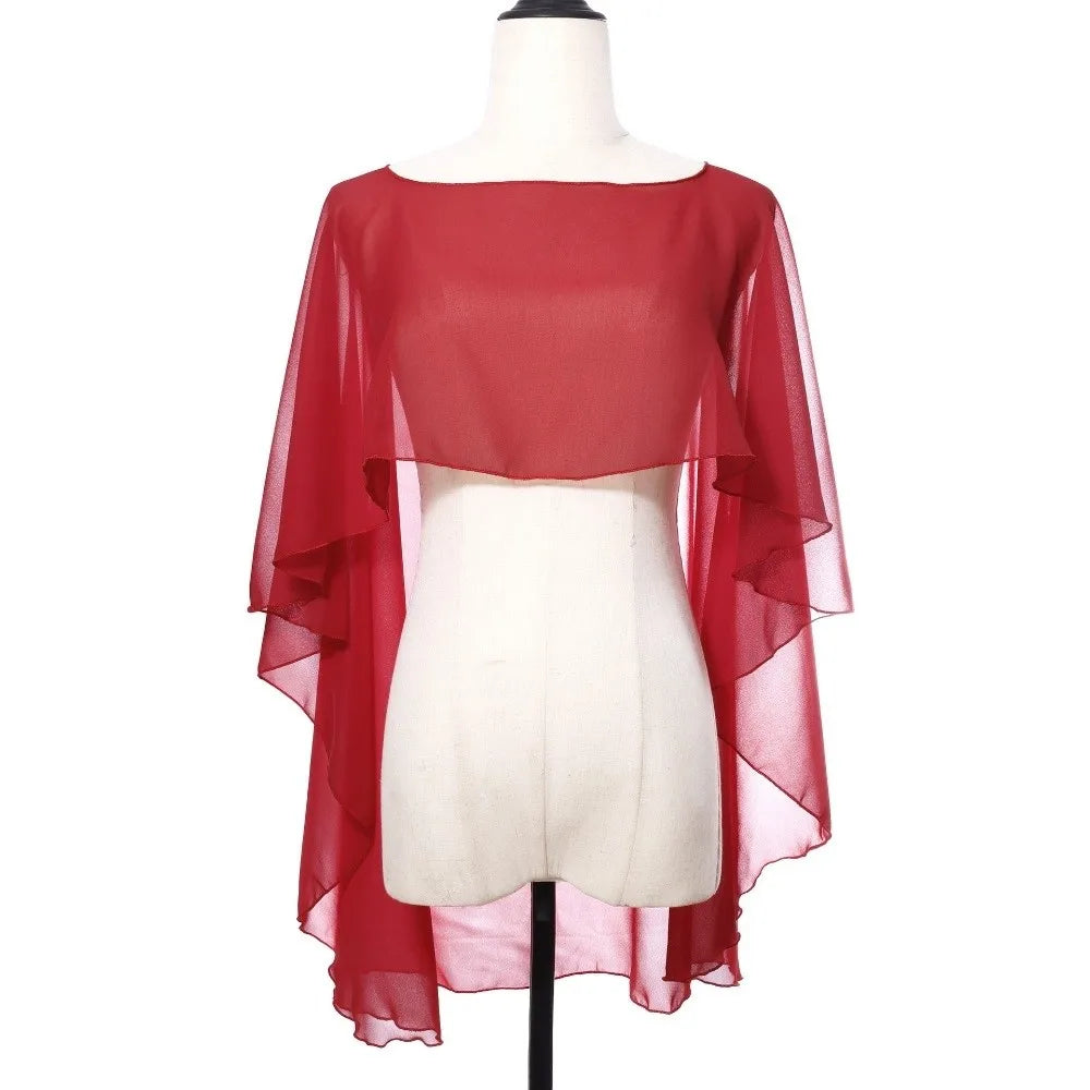 Sheer Batwing Drape Cape for Layering over Outfits