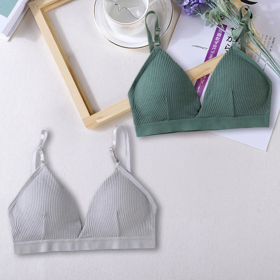 Women's Ribbed Triangle Sports Bra