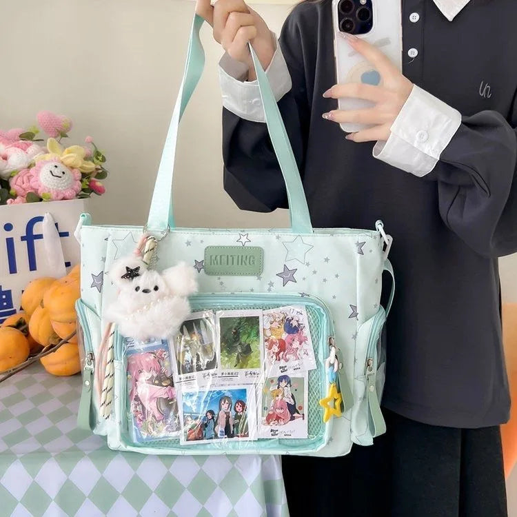 Decorative Display Tote Bag with Transparent Front Pocket