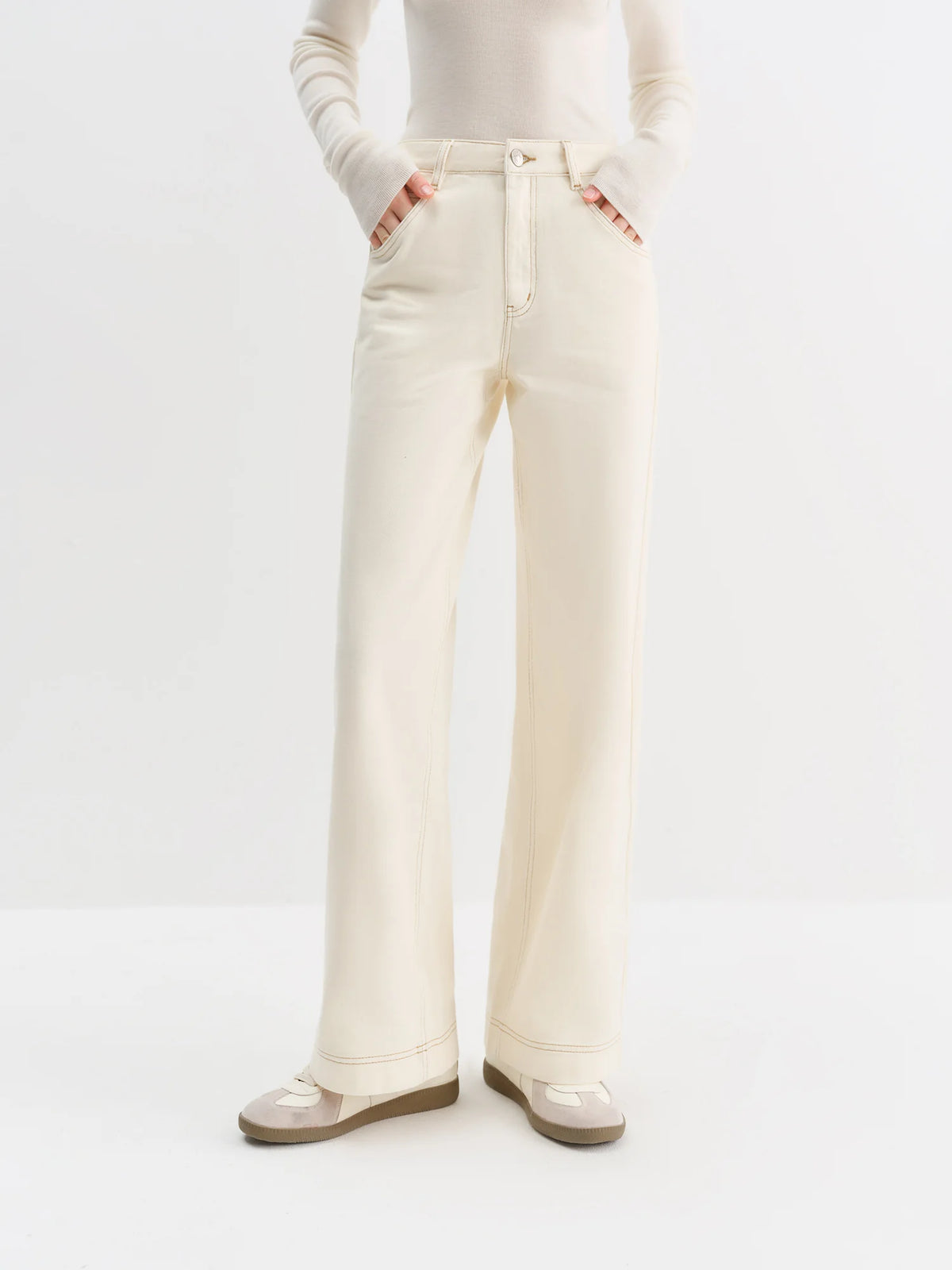 Women's Dark Wide Leg Denim Jeans For Everyday Outfits