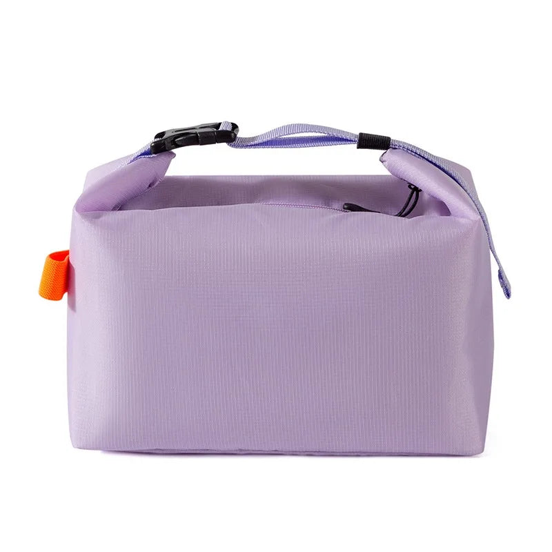 Solid Zippered Lunch Tote Bag with Adjustable Carry Handle