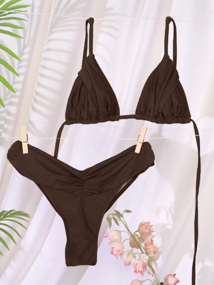 Ruched Triangle Bikini