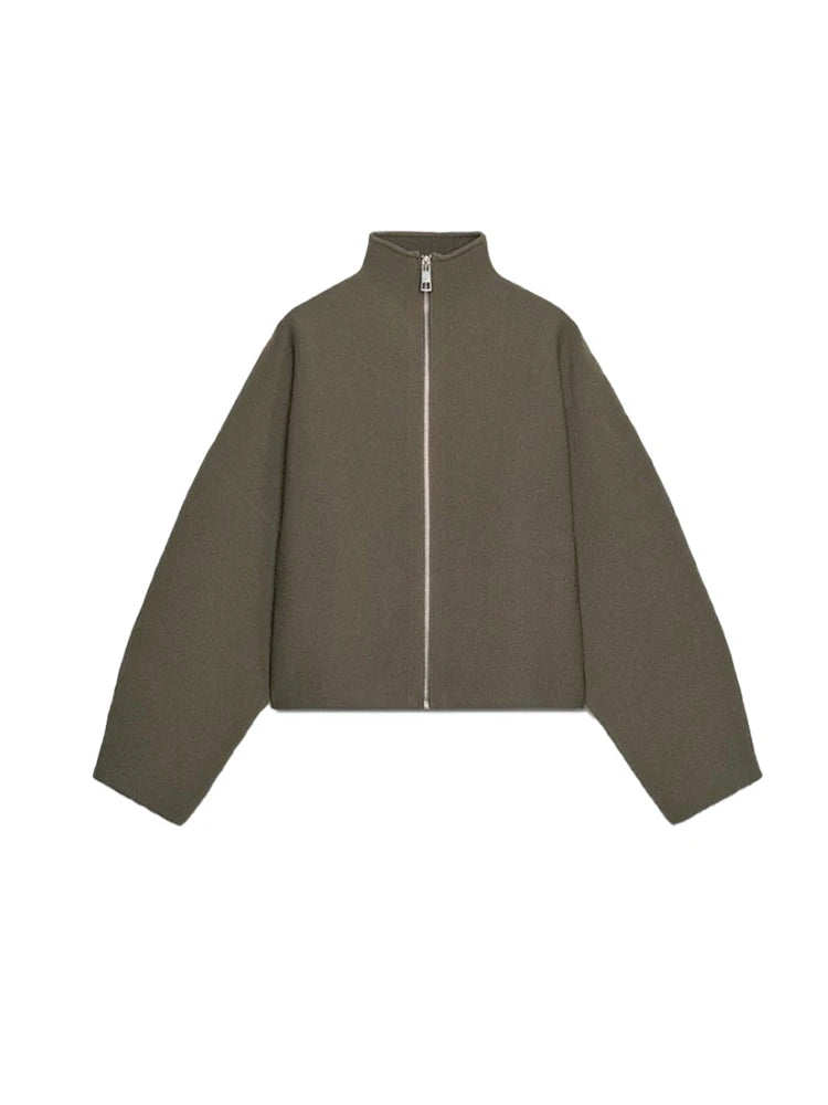 Women's Stand-Collar Zip-Front Jacket