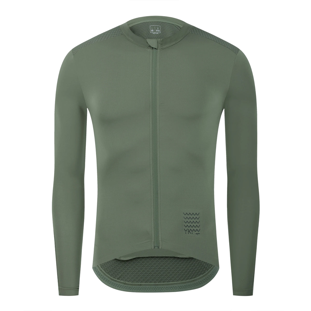 Men's Long Sleeve Cycling Jersey with Full Zipper and Pockets