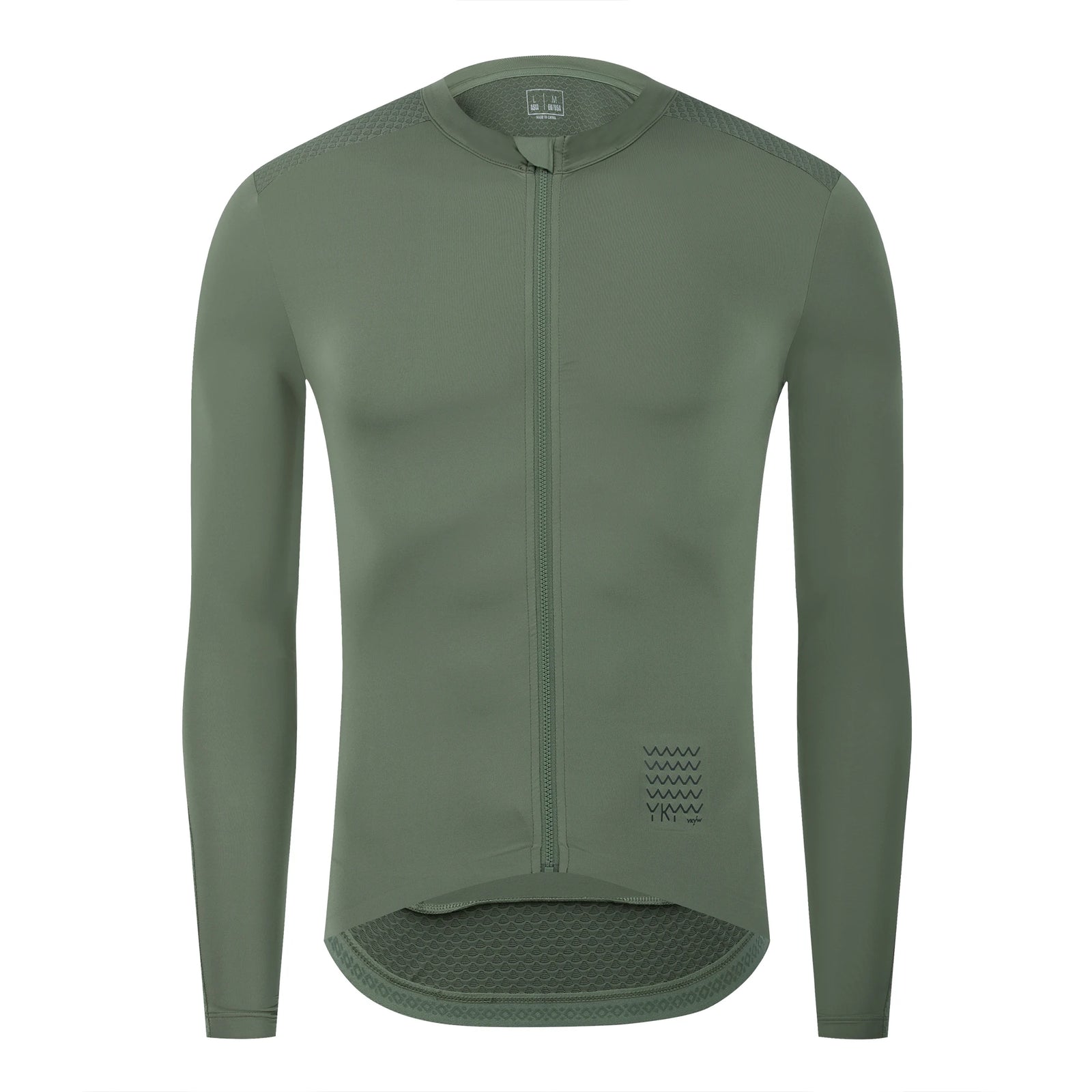 Men's Long Sleeve Cycling Jersey with Full Zipper and Pockets
