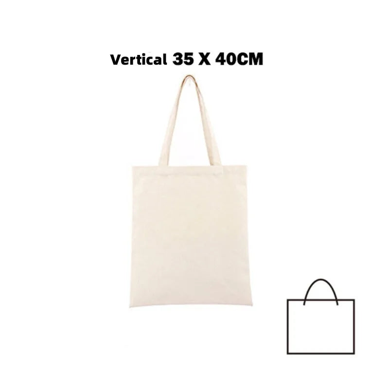 Plain Canvas Style Tote Bag with Long Shoulder Handles