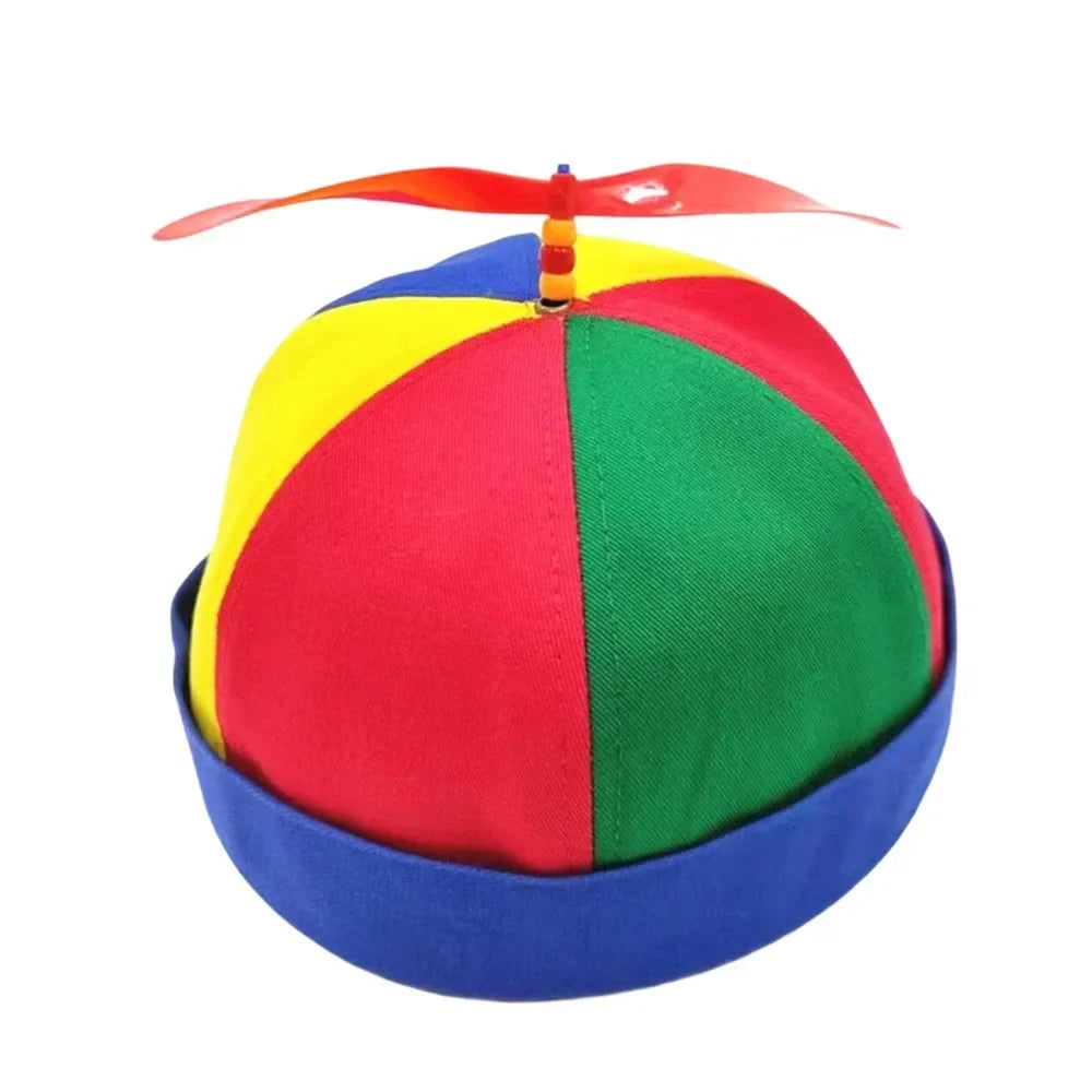 Color Block Baseball Cap with Decorative Top Propeller