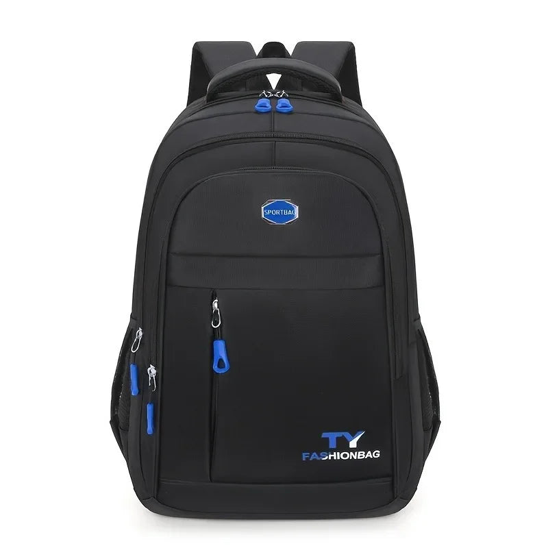 Casual Multi-Pocket Backpack with Contrast Zippers and Adjustable Shoulder Straps
