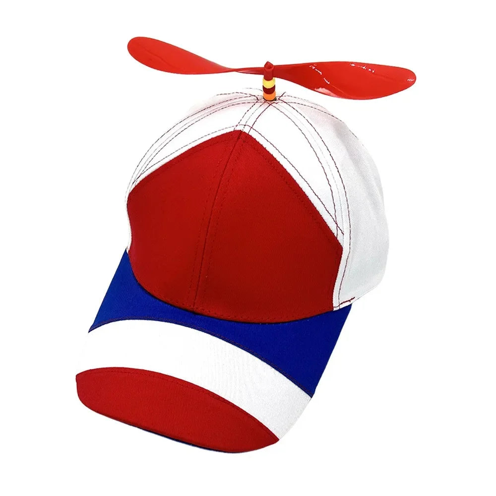 Color Block Baseball Cap with Decorative Top Propeller