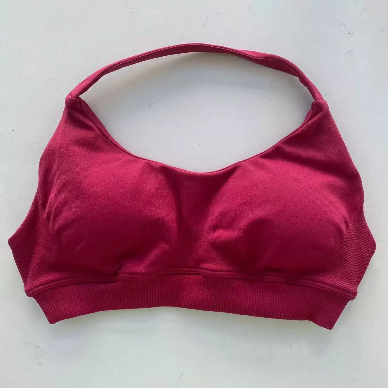 Women's Ruched Halter Neck Sports Bra