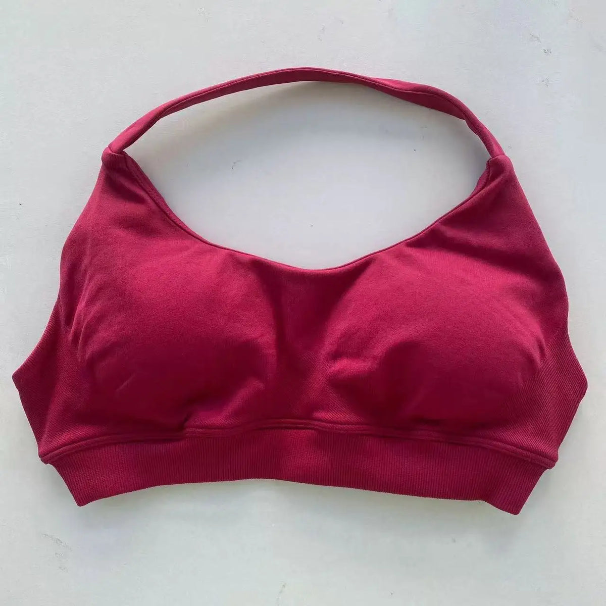 Women's Ruched Halter Neck Sports Bra
