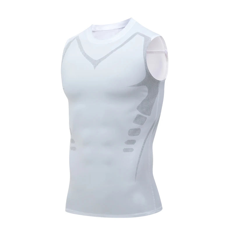 Men's Sleeveless Training Tank Top with Contrast Seam Details