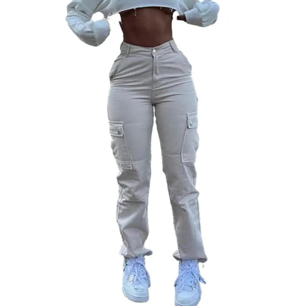 Women's Cargo Pants with Relaxed Legs and Flap Side Pockets