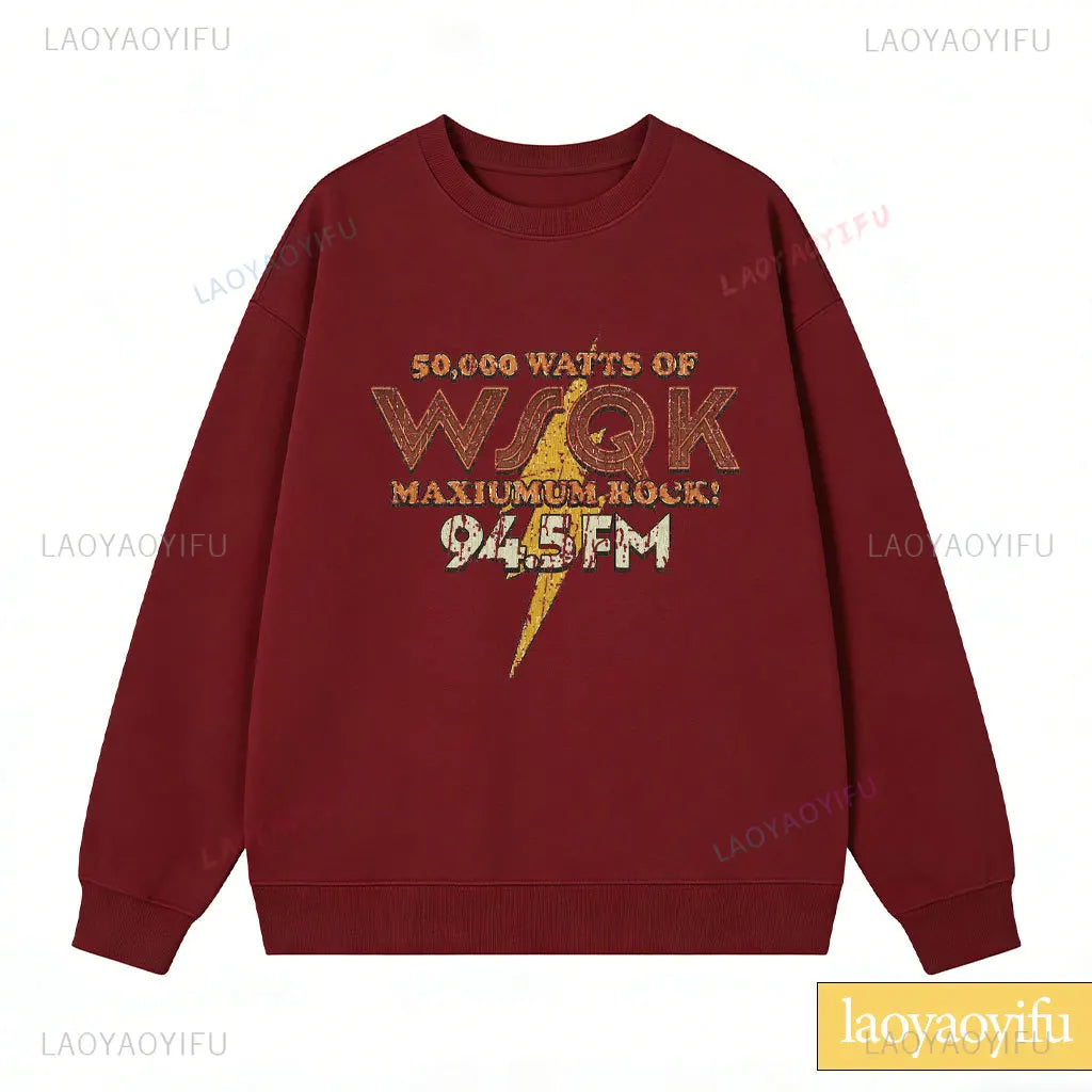 Radio Graphic Long Sleeve Pullover Casual Sweatshirt for Layering