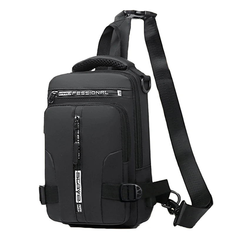 Multi Pocket Sling Crossbody Bag with Adjustable Shoulder Strap