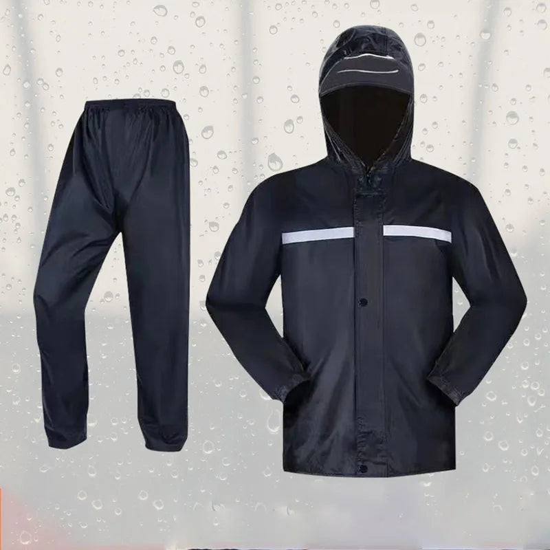 Outdoor Hooded Jacket and Trouser Clothing Set with Style Options