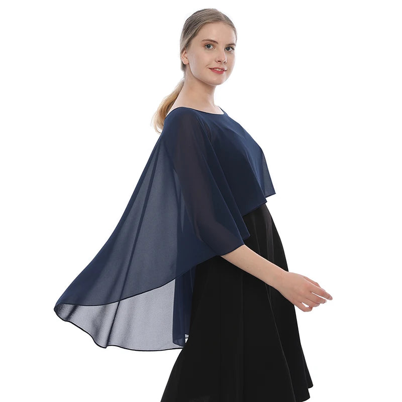 Sheer Long Draped Wrap Scarf for Layering over Outfits