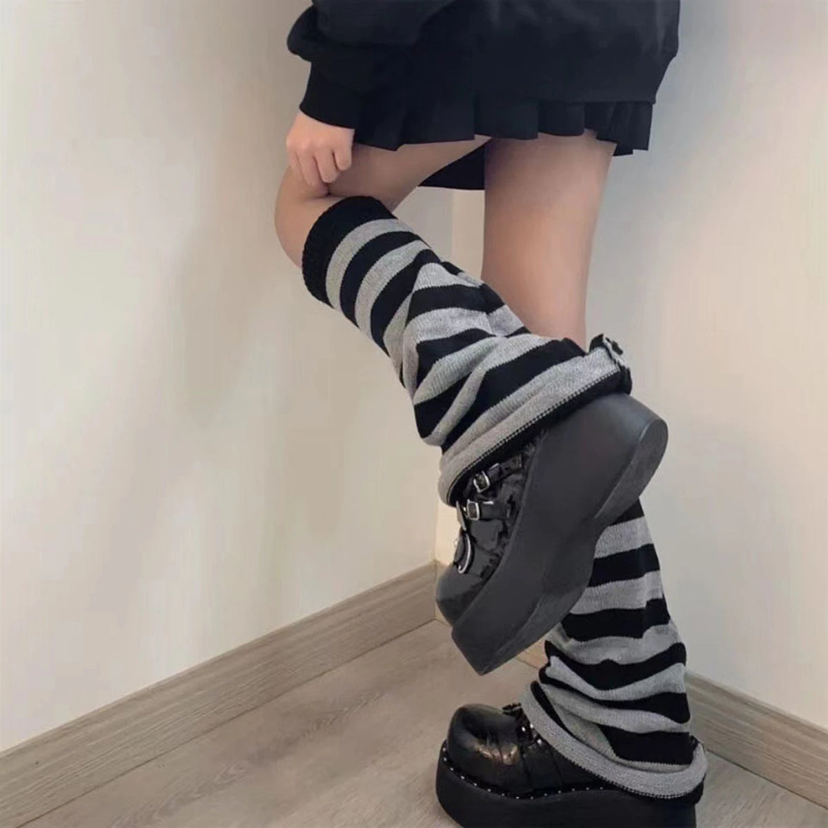 Flared Knit Leg Warmers with Slouchy Long Shape