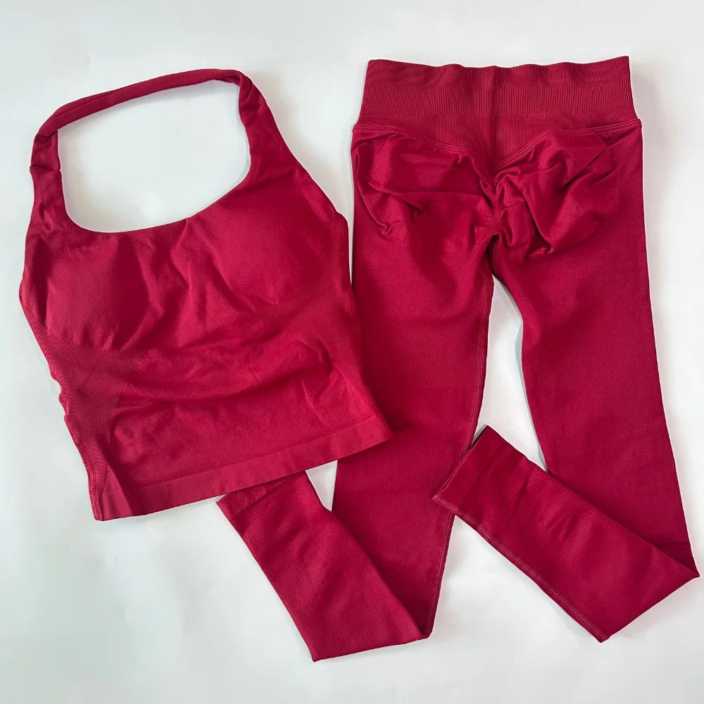Women's Longline Tank And Shorts Yoga Set For Workout Outfits
