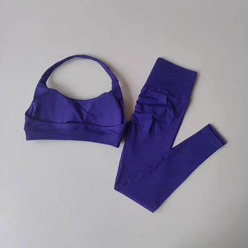 Women's Halter Bra And Leggings Yoga Set For Workout Outfits