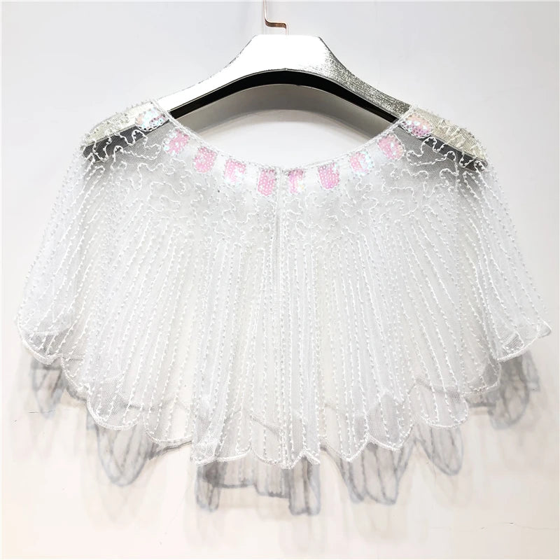 Beaded Scalloped Capelet for Layering over Dresses and Tops