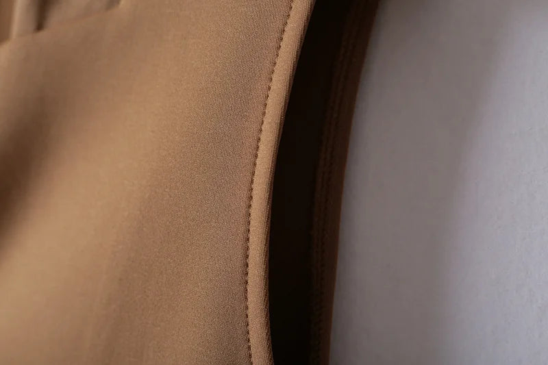 Sleeveless Vests For Women Retro Outerwear Spring Autumn Air Cotton Turn Down Collar Long Pocket Casual Jacket Woman