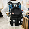 5pcs set Multiple Pockets School Backpack Japanese High School Bags For Students Teens Girls Cute Kawaii Women Backpack Mochilas