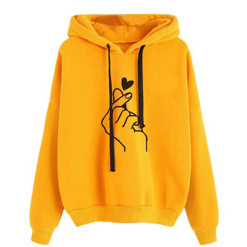 Long Sleeve Casual Hooded Sweatshirt with Relaxed Streetwear Styling