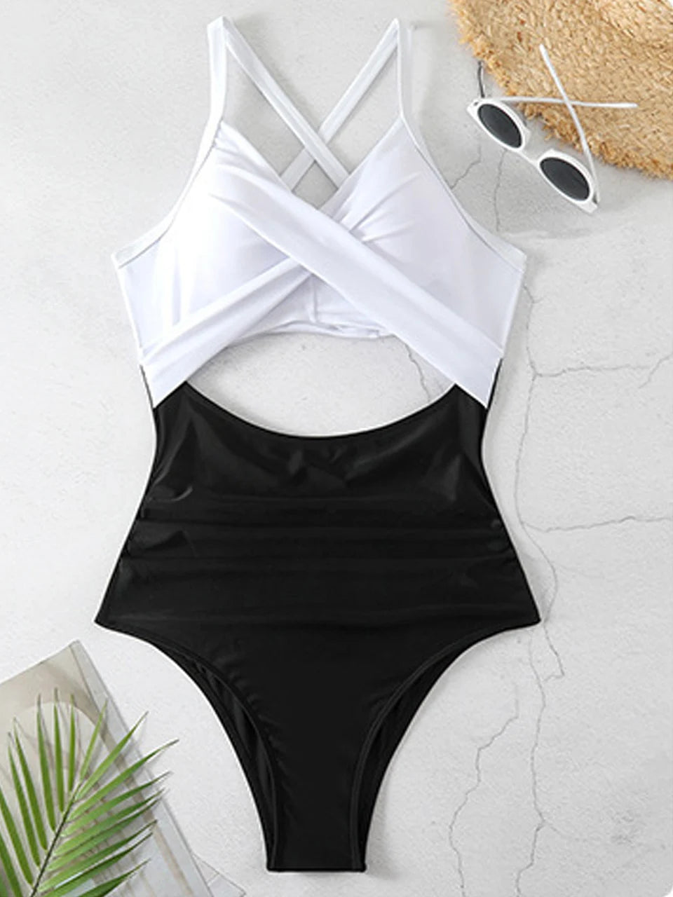 Ruched Solid One-Piece Swimsuit