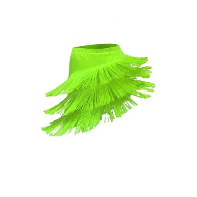 Women's Layered Fringe Latin Dance Skirt for Ballroom Practice Outfits