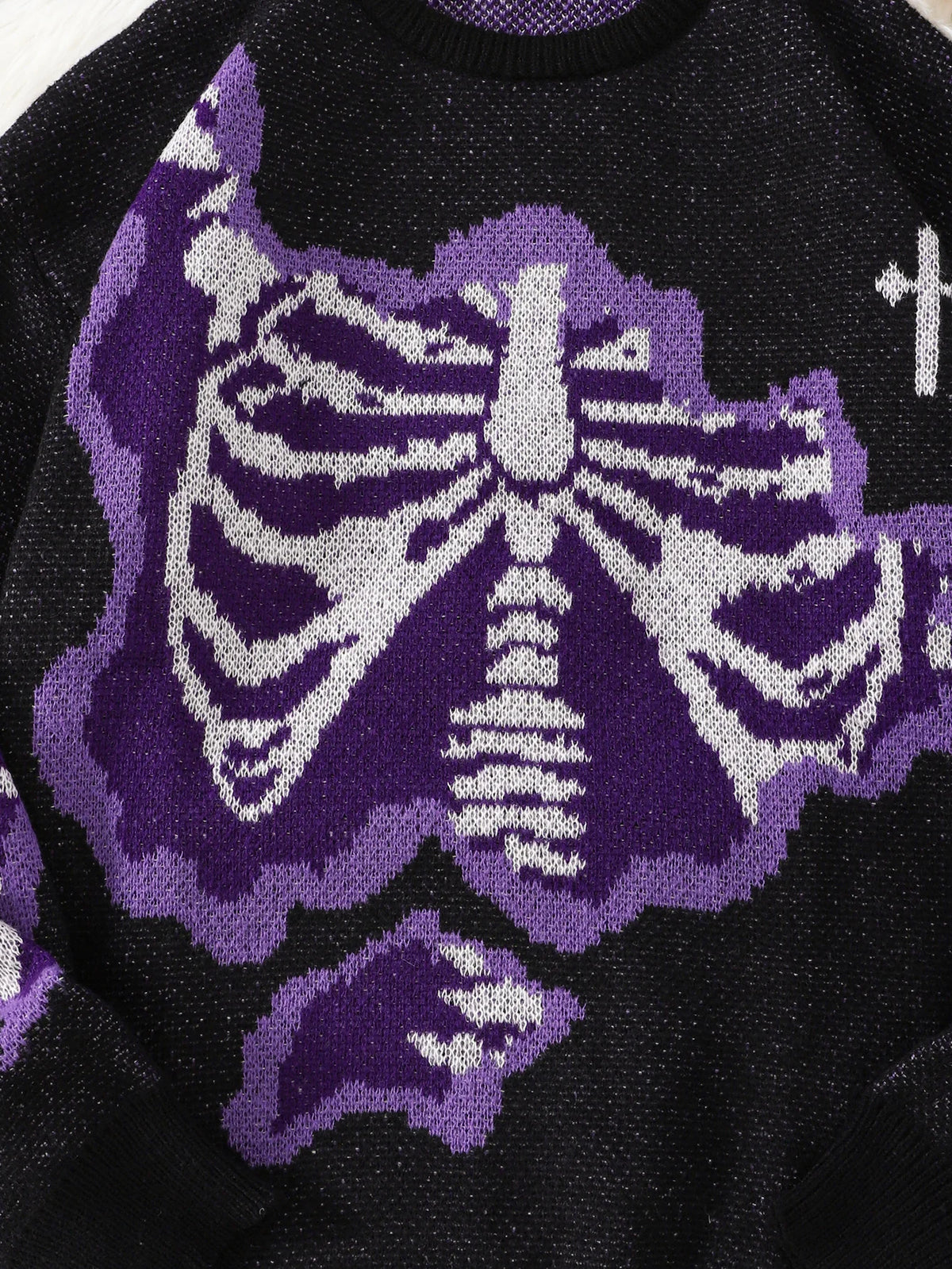 Men's Skeleton Graphic Crew Neck Knit Sweater