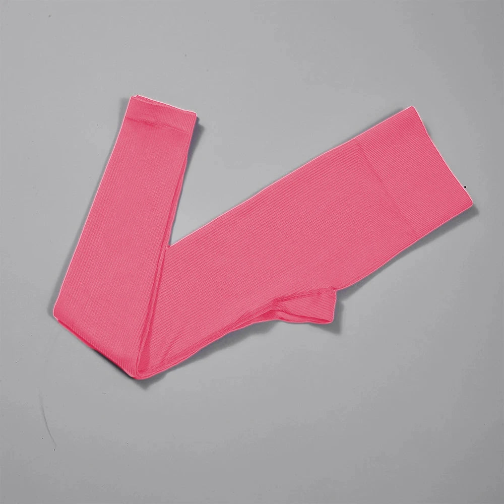 Women's Ribbed Full Length Leggings For Workout Outfits