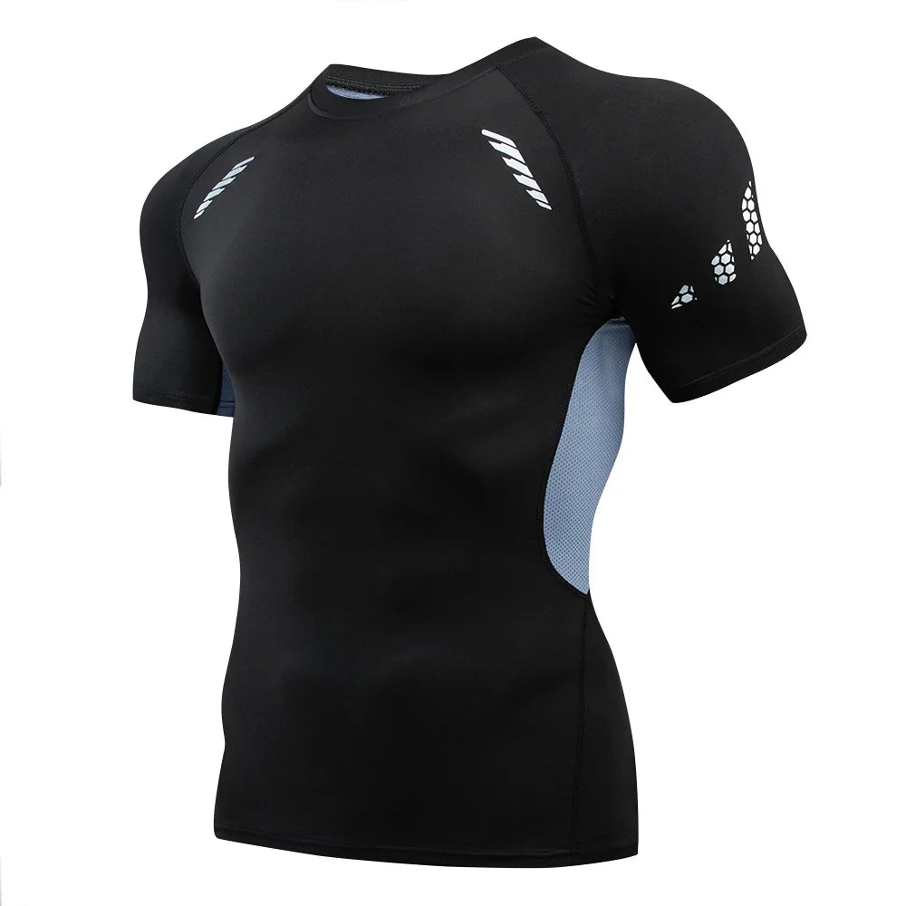 Fitted Sports Compression Shirt with Original Sleeve Style Options