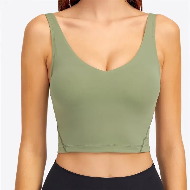 Women's V Neck Longline Tank Top