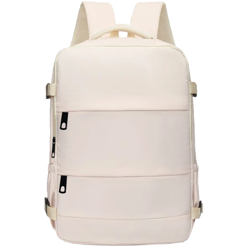 Rectangular Travel Backpack with Side Pockets and Zipper Opening for Daily Carry