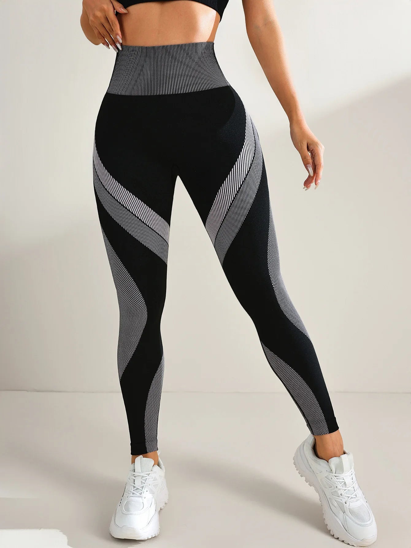 Women's Panelled Full Length Leggings For Workout Outfits