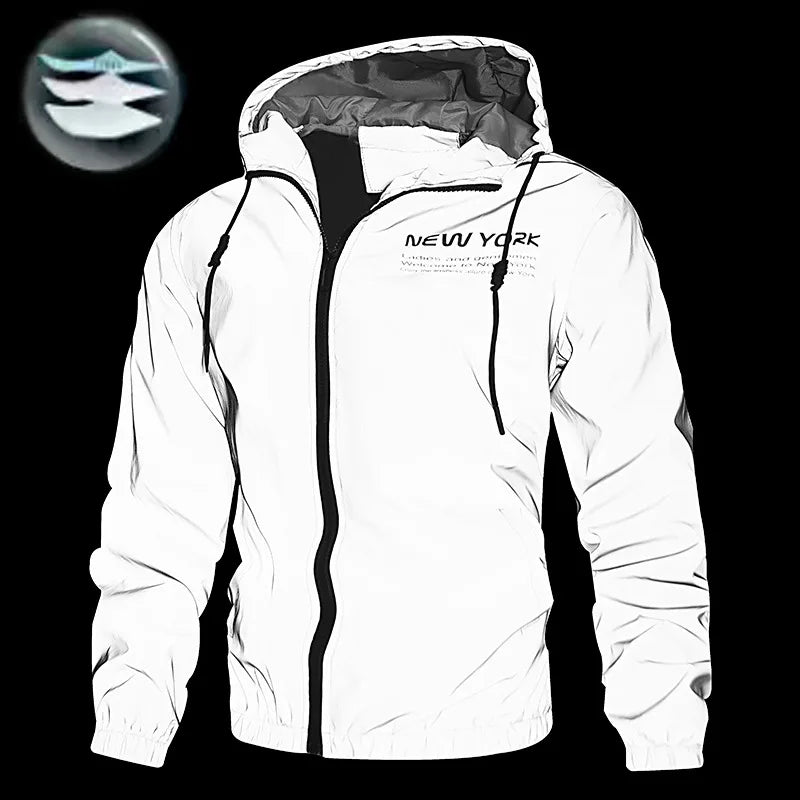 Hooded Long Sleeve Full Zip Casual Streetwear Jacket
