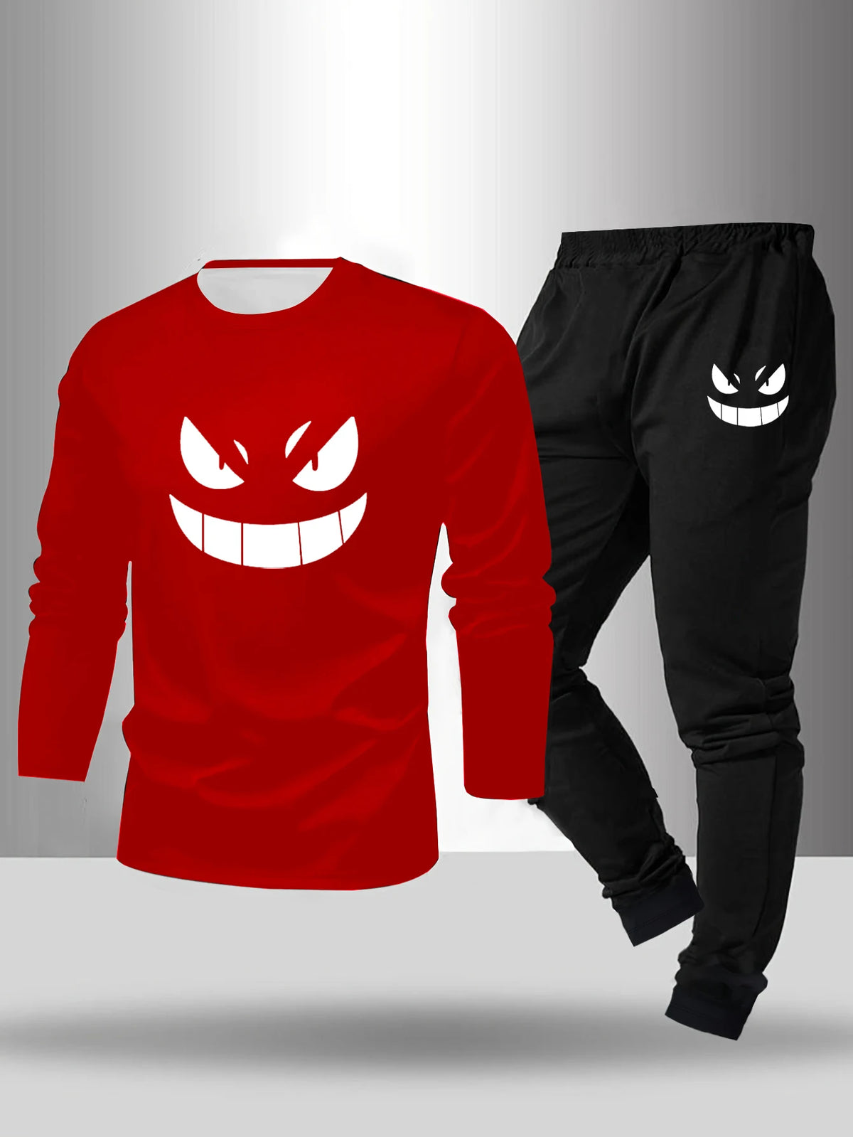 Men's Graphic Long Sleeve Top and Pants Pajama Set