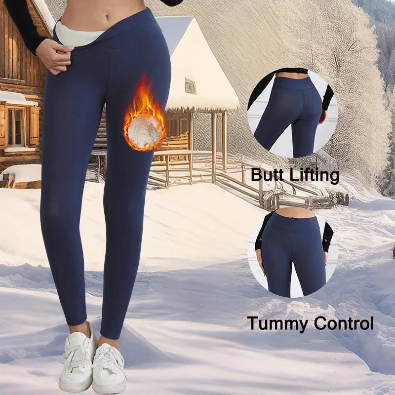 Women's High-Waist Fleece-Lined Stretch Ankle-Length Leggings